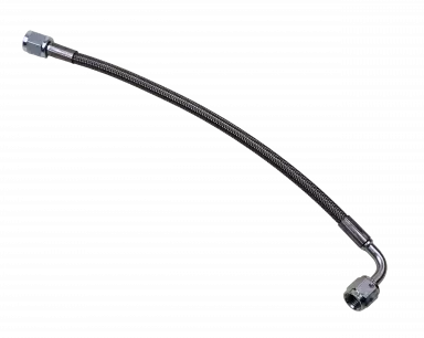 Steel Braided Line, Double An4, Female Fittings, 9.5" Long, Uncoated, Straight / 90 Degree