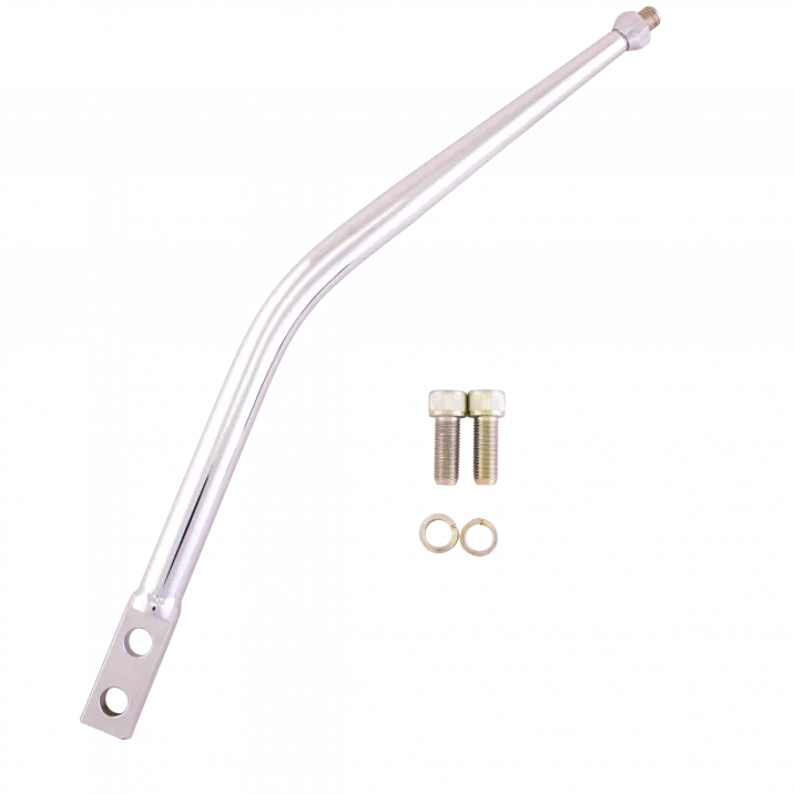 Shift Lever, Lokar, Steel, Chrome, 12" 30 Deg Bend, 4" Back X 11' Tall