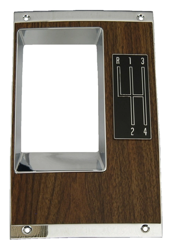 Console Shift Plate | 1968 Camaro | Walnut Woodgrain with Mounting Nuts