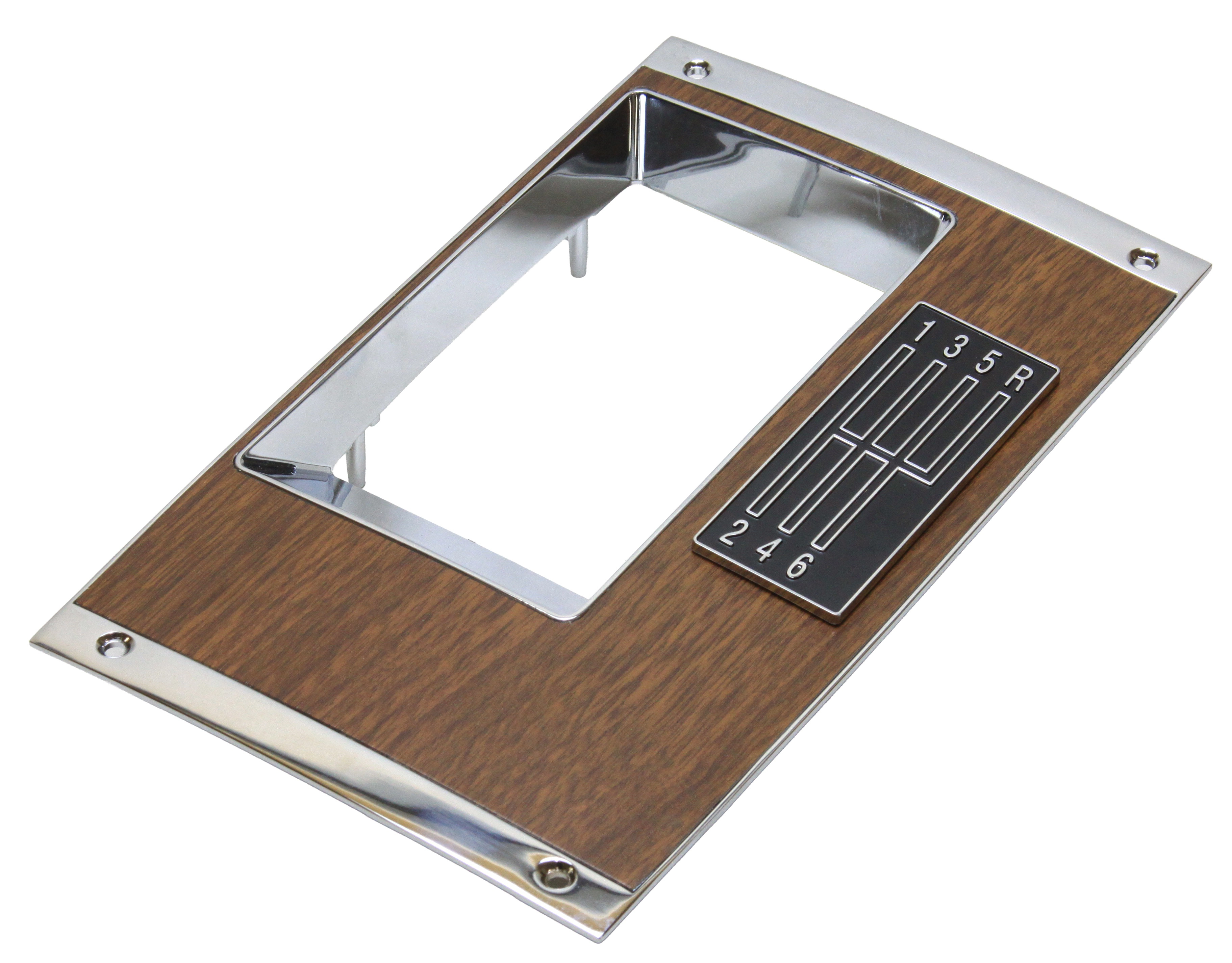 Console Shift Plate | 1969 Camaro | Rosewood Woodgrain Insert