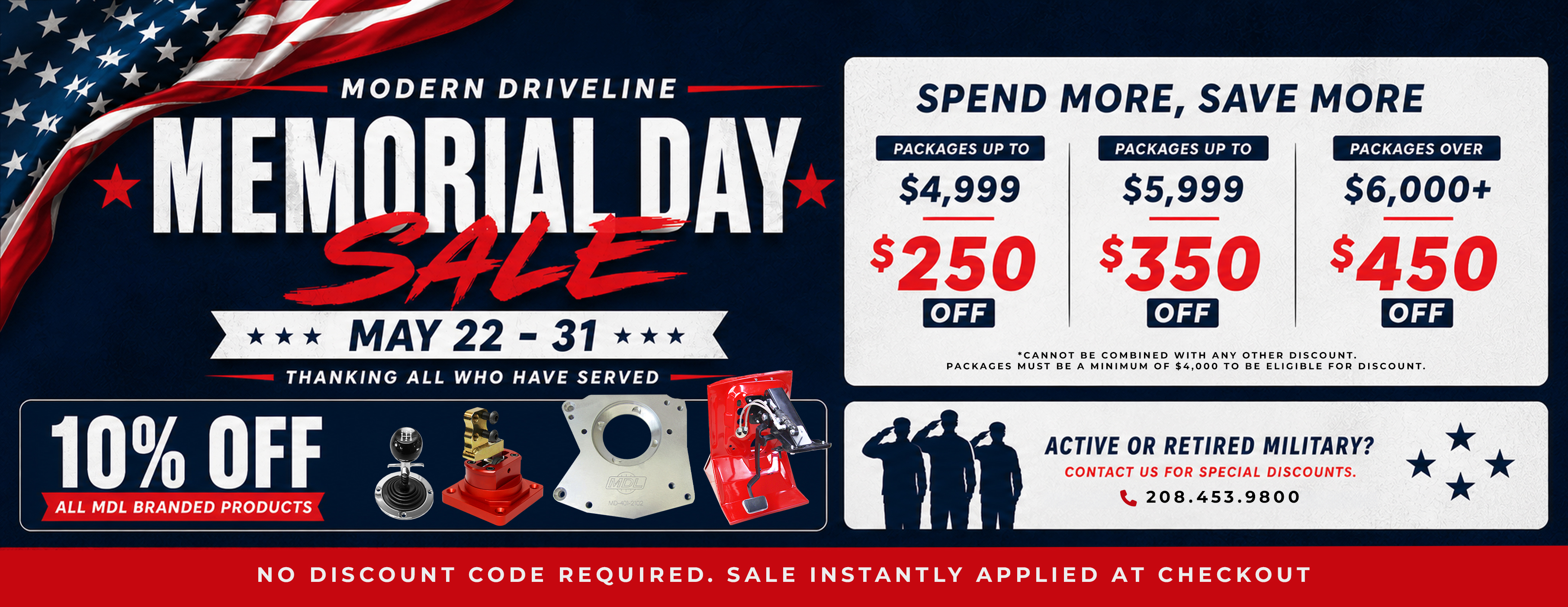 Memorial Day Special May 22 to May 31
