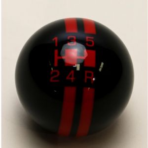 5-Speed Black Shift Ball with Red Rally Stripe 2-1/8", 16mm used with Thread Reducers