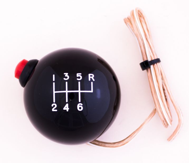 6-Speed Black shift Ball, w/Push lock-out/ Side mounted, 16mm used with Thread Reducers