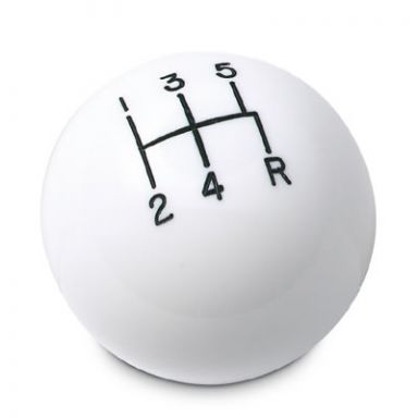 5-Speed White Shift ball, Universal 16mm threads used with Thread Reducers