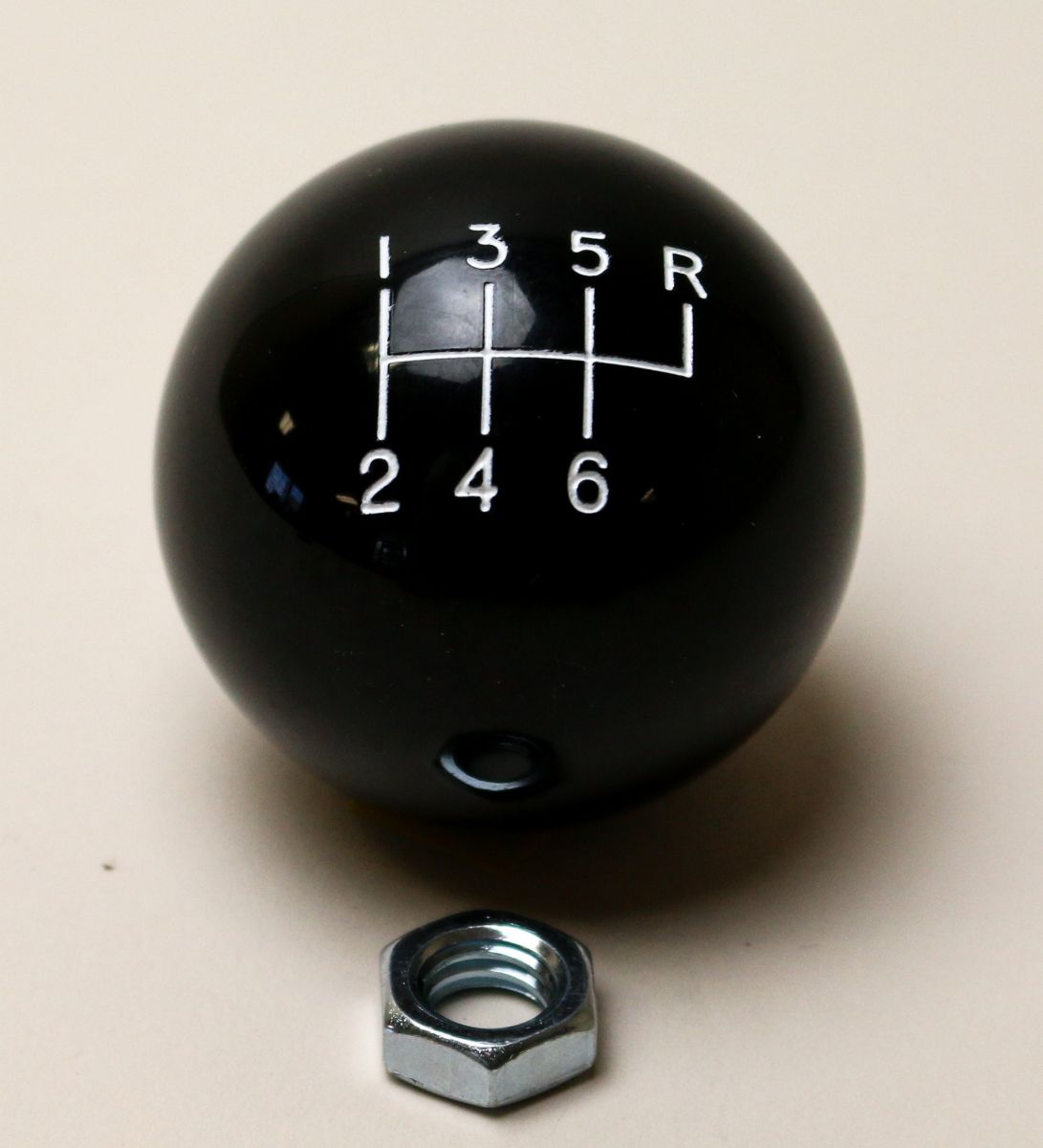 6-Speed Black Shift Ball/16mm thread/ white shift pattn.