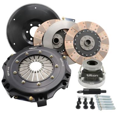 Tilton ST-246 Twin-Disk Clutch/Flywheel Assy, Ford 157 tooth, 28oz, 6-bolt (1250-ft/lb)