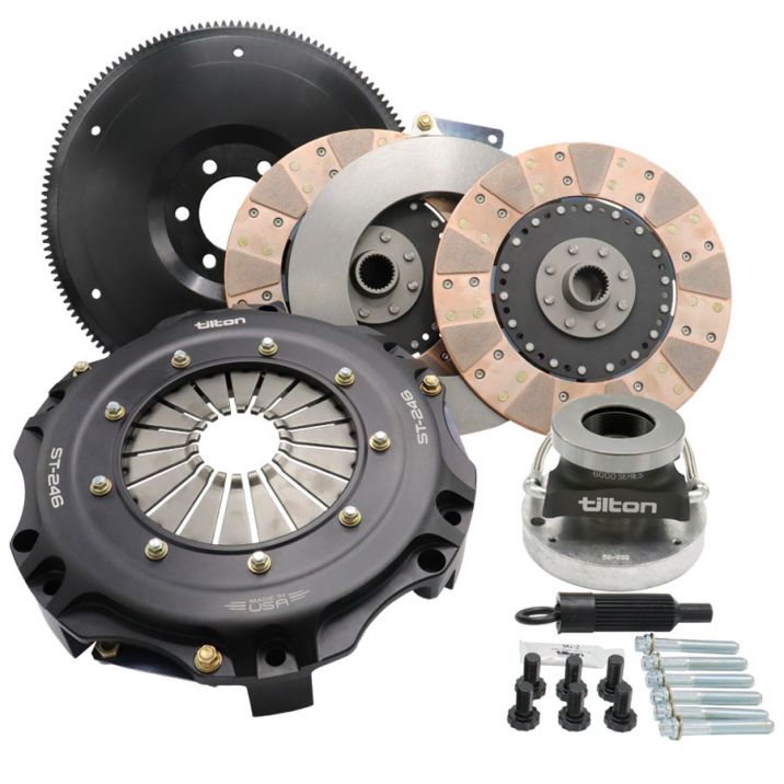 Tilton ST-246 Twin-Disk Clutch/Flywheel Assy, Ford 157 tooth, 28oz, 6-bolt (1250-ft/lb)