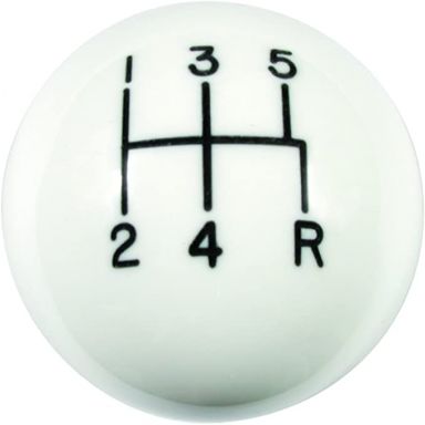 MDL 5-Speed White Shift Ball 3/8"-16 Thread used with Thread Reducers