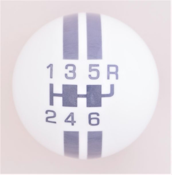 6-Speed White Shift ball/ Gray Rally Stripe