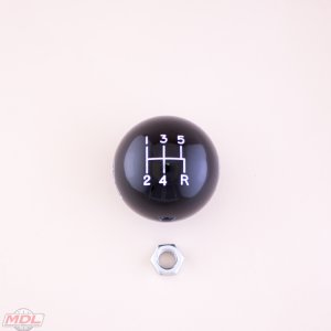 White 5 Speed Shift Pattern - Prison Ticket Red Stripe with M16 x 1.5 Insert American Shifter 274416 Shift Knob 